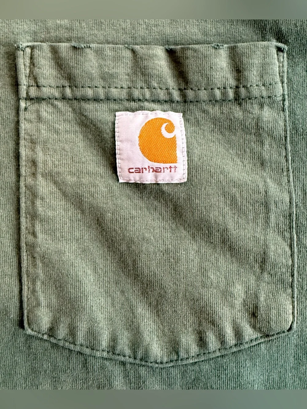 Carhartt K87 Hunter Green Cropped Faded S/S Pocket Tee ~ Size 2XL - Picture 5 of 8